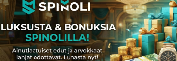 Banneri, jossa on Spinoli bonukset ja tarjoukset