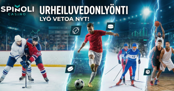 Banneri urheilutarjonta saatavilla Suomessa urheiluvedonlyöntiin Spinoli